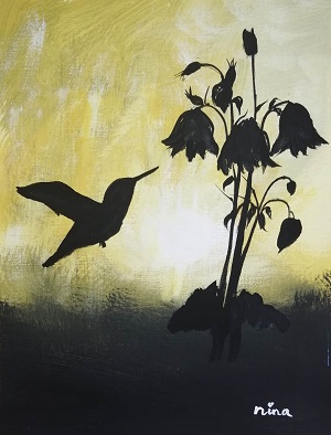 acrylic painting lesson for beginner How to Paint a Humming Bird Silhouette 